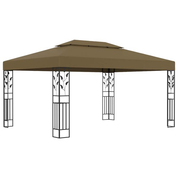 vidaXL Gazebo Taupe 100% polyester with PA coating, powder-coated steel