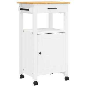 vidaXL Kitchen Trolley MONZA 18.9"x15.7"x34.8" Solid Wood Pine