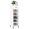 vidaXL Shoe Cabinet High gloss white Engineered wood, iron, aluminum
