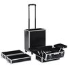 vidaXL Make-up Trolley Aluminum Black with Crocodile Pattern