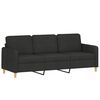 vidaXL 3-Seater Sofa With Footstool Black