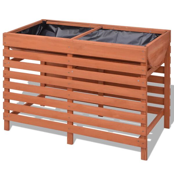 vidaXL Planter Brown Solid Chinese fir wood Medium Planter Rectangular