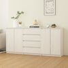 vidaXL Wooden Side Cabinet White Solid pinewood Large