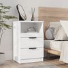 vidaXL Bedside Cabinet White Engineered wood Standard Bedside Cabinet