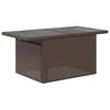 vidaXL Garden Table Brown PE Rattan, Powder-Coated Steel, Tempered Glass