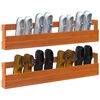 vidaXL Wall-mounted Shoe Rack Set of 2 Wax Brown Solid pine wood Medium