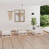 vidaXL Garden Lounge Set White Solid Pine Wood Medium Modular