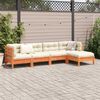 vidaXL Garden Sofa Set Wax Brown, Cream