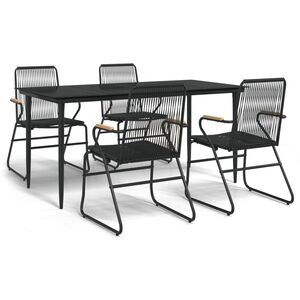 vidaXL Garden Dining Set Black