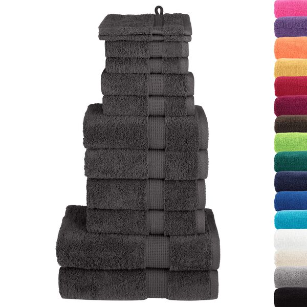 vidaXL Towel Set Anthracite 100% cotton Towel Set Rectangular