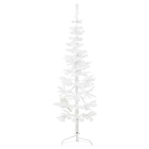 vidaXL Artificial Half Christmas Tree White PVC Slim