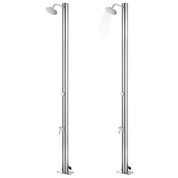 vidaXL Garden Shower Stainless Steel Stainless steel 304 7 ft 1 in tall