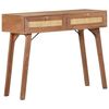 vidaXL Console Table Wheat finish Solid mango wood with natural cane