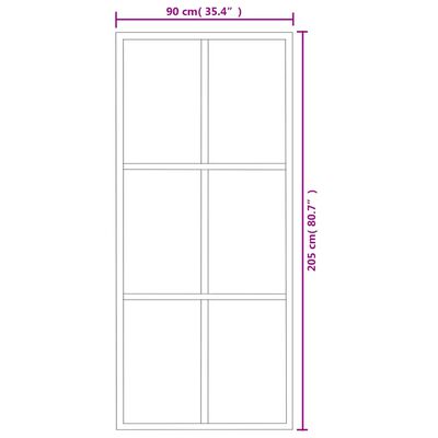 vidaXL Sliding Door ESG Glass and Aluminum 35.4"x80.7" Black