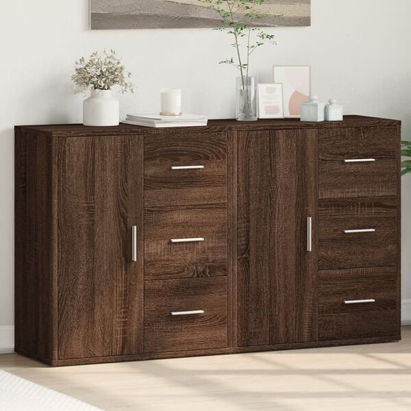 vidaXL Sideboard Brown Oak Engineered wood 23.6 in x 12.2 in x 27.6 in