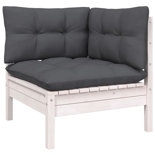 vidaXL Garden Lounge Set White and anthracite