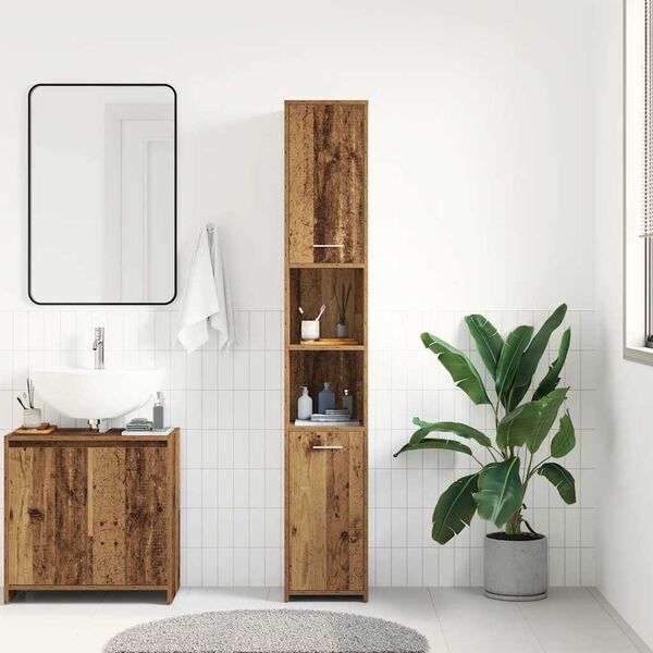 vidaXL Bathroom Cabinet Old wood Engineered Wood 72.2 x 11.8 x 11.8 in