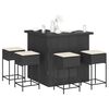 vidaXL Garden Bar Set Black PE Rattan Medium Durable Bar Set