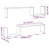 vidaXL Wall Shelf with Shelf 2 pcs Black Oak 39.37 x 5.91 x 7.87 in