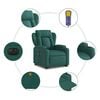 vidaXL Electric Stand Up Massage Recliner Chair Dark green