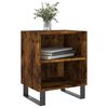 vidaXL Bedside Cabinet Smoked oak Engineered wood, iron