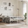 vidaXL Bed Frame White Steel King Size Bed Frame Rectangular Modern