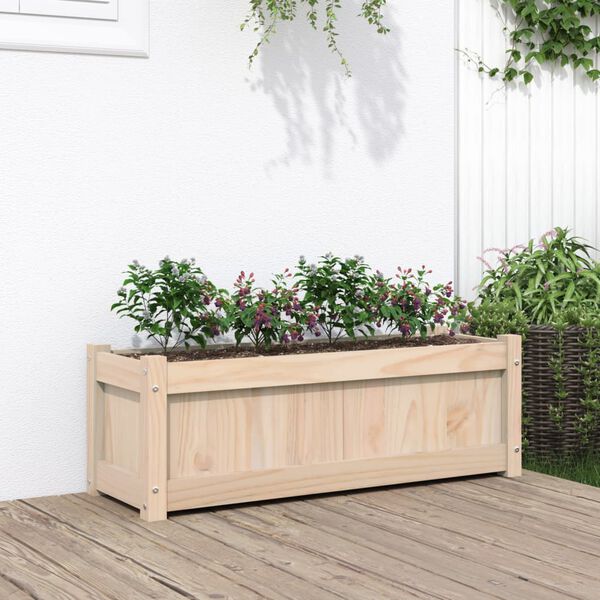 vidaXL Garden Planter Natural wood tone Solid pine wood Large