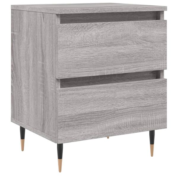 vidaXL Bedside Cabinet Grey Sonoma Engineered wood, Iron Small Storage