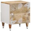 vidaXL Bedside Cabinet Set of 2 Mango natural and white