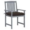 vidaXL Patio Chair Set of 2 Gray Solid Acacia wood Medium Durable