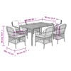 vidaXL Garden Dining Set Black PE Rattan 7 Piece Removable Covers