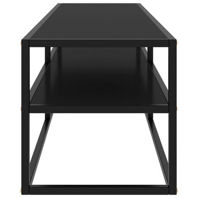 vidaXL TV Cabinet Black with Black Glass 55.1"x15.7"x15.7"