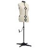 vidaXL Dress Form Cream and black Polyester, ABS M Height-Adjustable