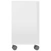 vidaXL Side Table High gloss white Chipboard 27.6x13.8x21.7 in Rollable
