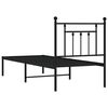 vidaXL Bed Frame Black Powder-Coated Steel Small Single Bed Frame