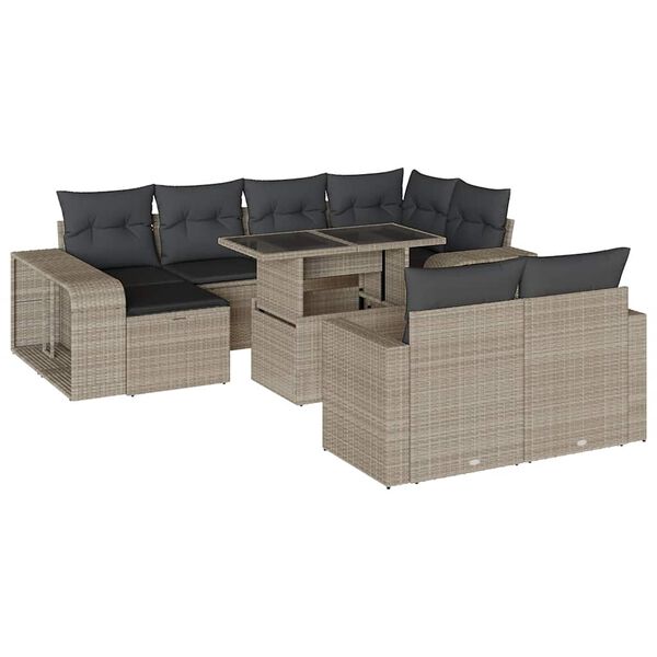 vidaXL Garden Sofa Set Light Gray