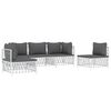 vidaXL Garden Lounge Set White, Dark Grey
