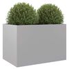 vidaXL Planter Silver Galvanized Steel Medium Decorative Inlays