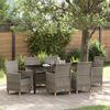 vidaXL Garden Dining Set 7 pcs Gray poly rattan