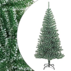 vidaXL Artificial Christmas Tree Green and white PET, Metal 82.7 in