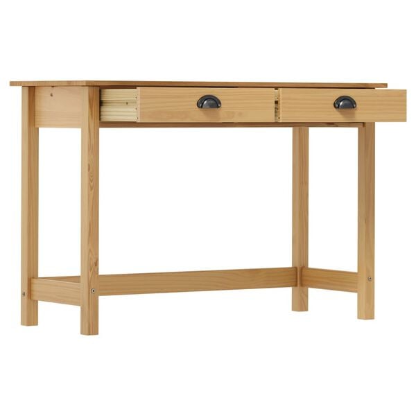 vidaXL Console Table Honey Brown Solid Pine Wood Compact Drawers