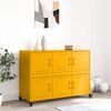 vidaXL Sideboard Mustard Yellow Cold-rolled steel Medium Rollable