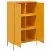 vidaXL Highboard Mustard Yellow Steel 26.8x15.4x44.5 in Industrial