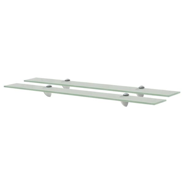vidaXL Floating Shelf Set of 2 Frosted Tempered safety glass, Zinc alloy
