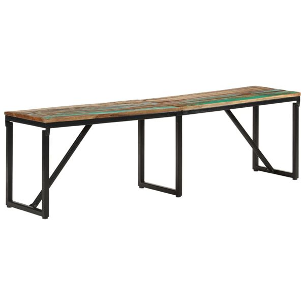 vidaXL Bench Multicolor Solid reclaimed wood and powder-coated iron