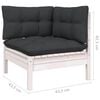 vidaXL Garden Lounge Set White, Anthracite Solid pinewood, 100% polyester