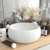 vidaXL Luxury Wash Basin Round Matt White 15.7x5.9" Ceramic