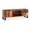 vidaXL TV Cabinet Natural Wood Solid Acacia Wood, Steel Standard