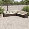 vidaXL Garden Sofa Set Brown, Cream White