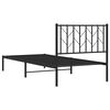 vidaXL Bed Frame Black Powder-coated steel Twin Bed Frame Rectangular